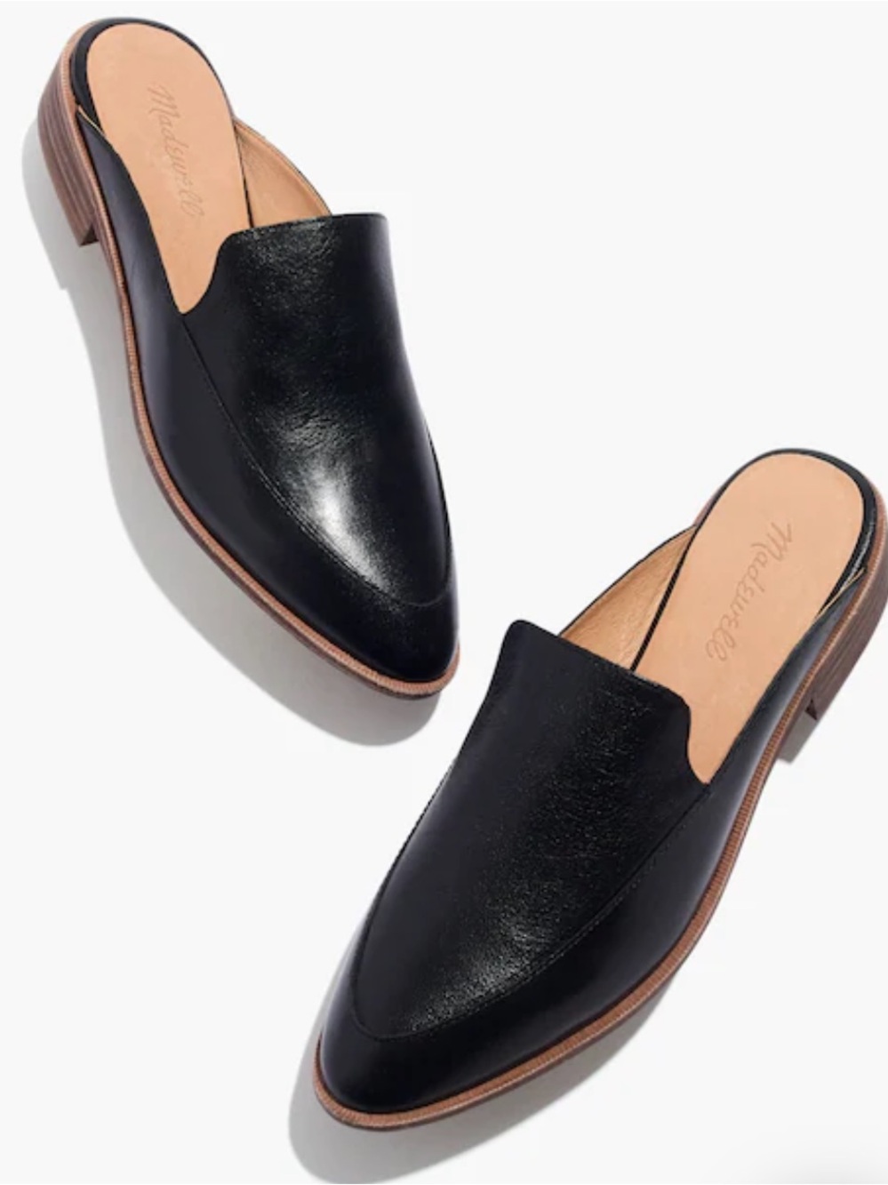 Madewell Black The Frances Loafer Mule in Leather, Size 11